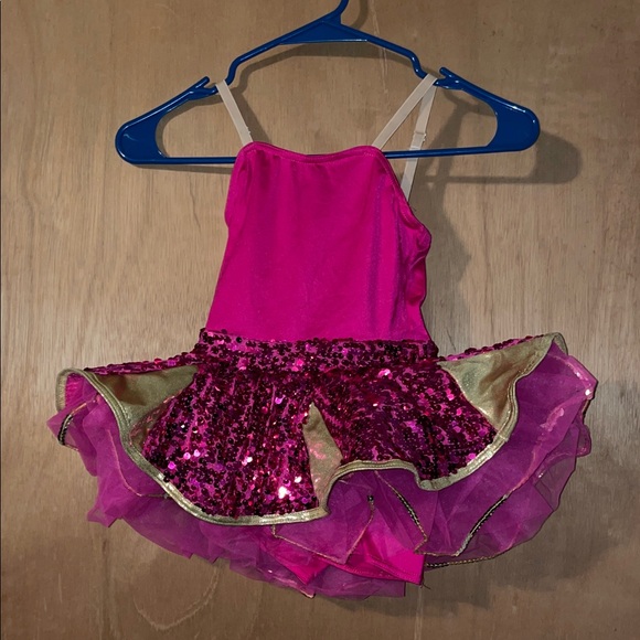 Weissman Fuchsia and Gold Dance Costume - Picture 3 of 6